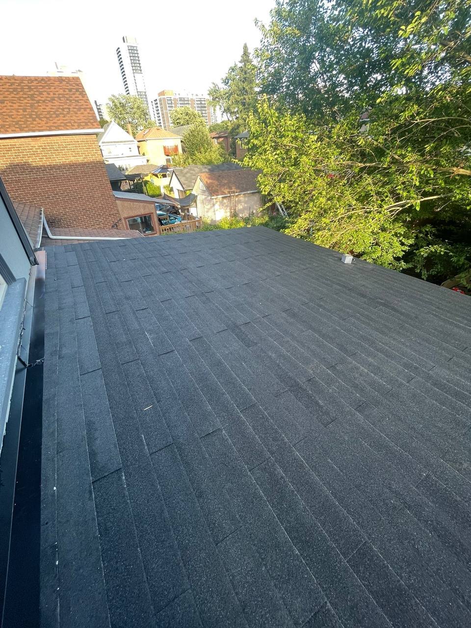 Completed roofing